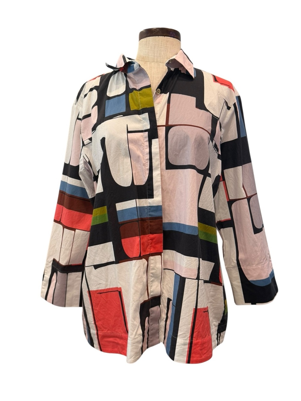 Hinson Wu colorful button down with zipper detail